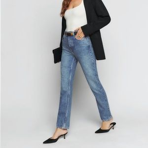 Reformation Cynthia High Rise Straight Jeans in Colorado Wash Blue Size 26